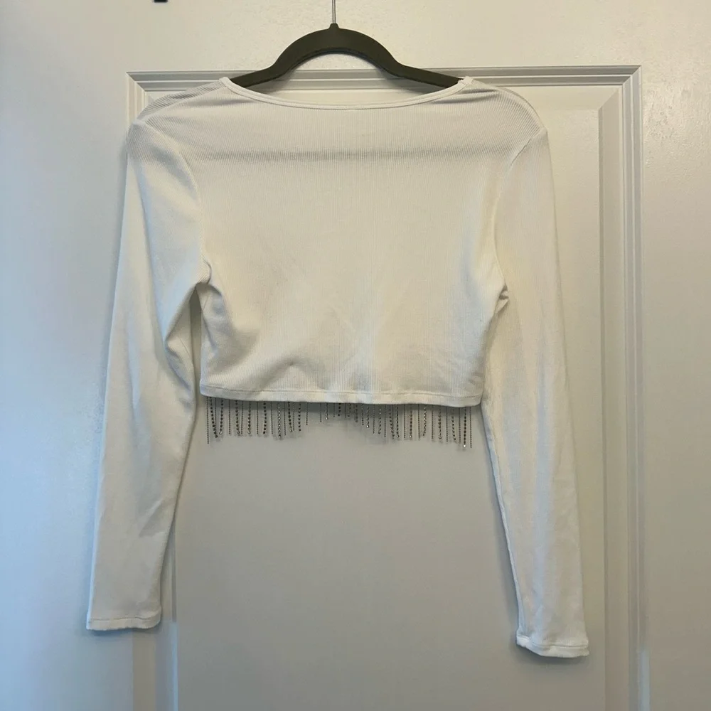 Amazon White Rhinestone Top - Picture 6 of 7